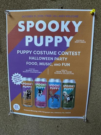 Flyer advertising not a punk band but a Halloween costume contest for dogs.